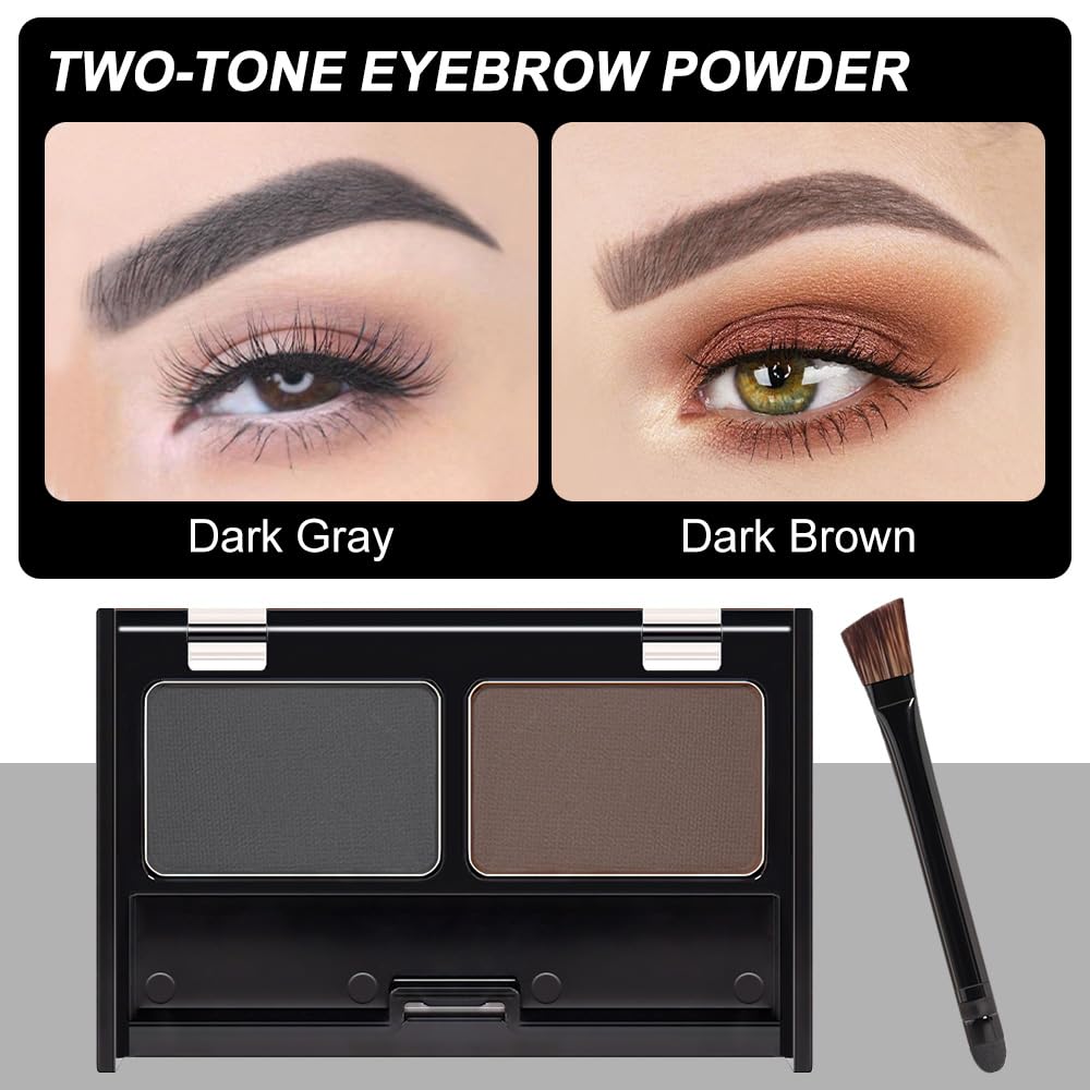 Compact de poudre à sourcils FeiCuiYun ouvert avec pinceau