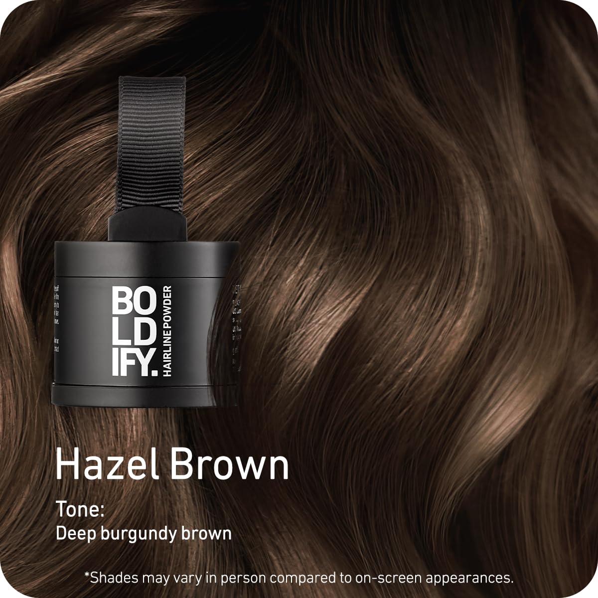 Compact de poudre Boldify ouvert montrant la texture