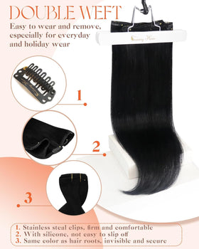 Comparaison avant et après avec les extensions Sunny Hair