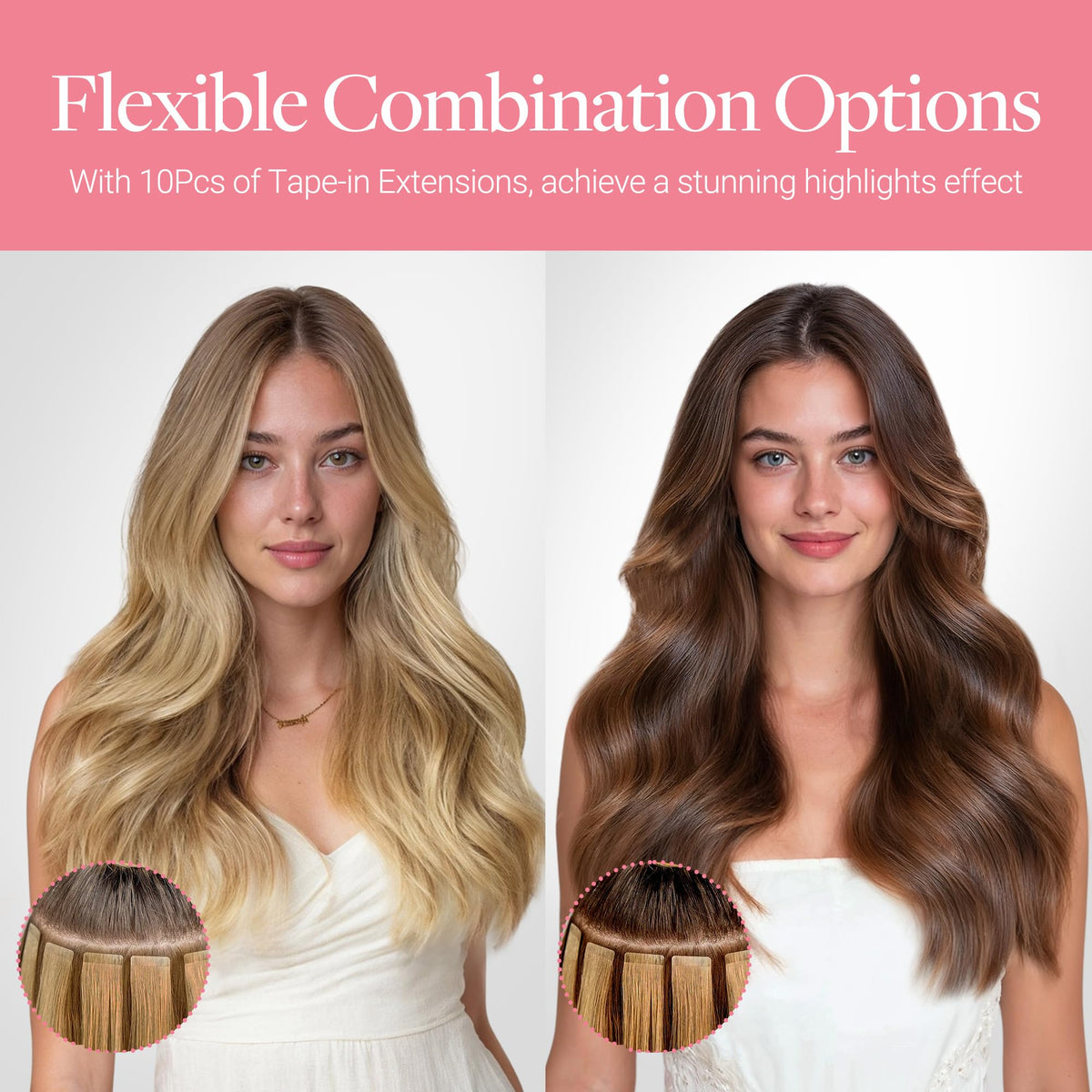 Comparaison de couleur des extensions de cheveux GOO GOO
