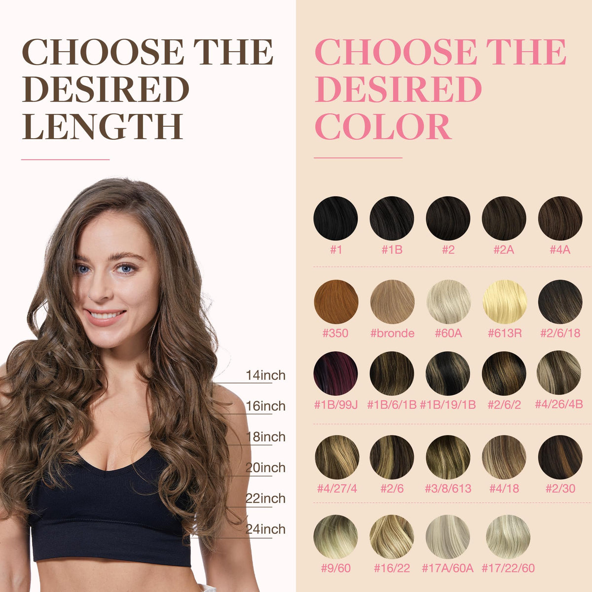 Comparaison de couleurs des extensions capillaires GOO GOO
