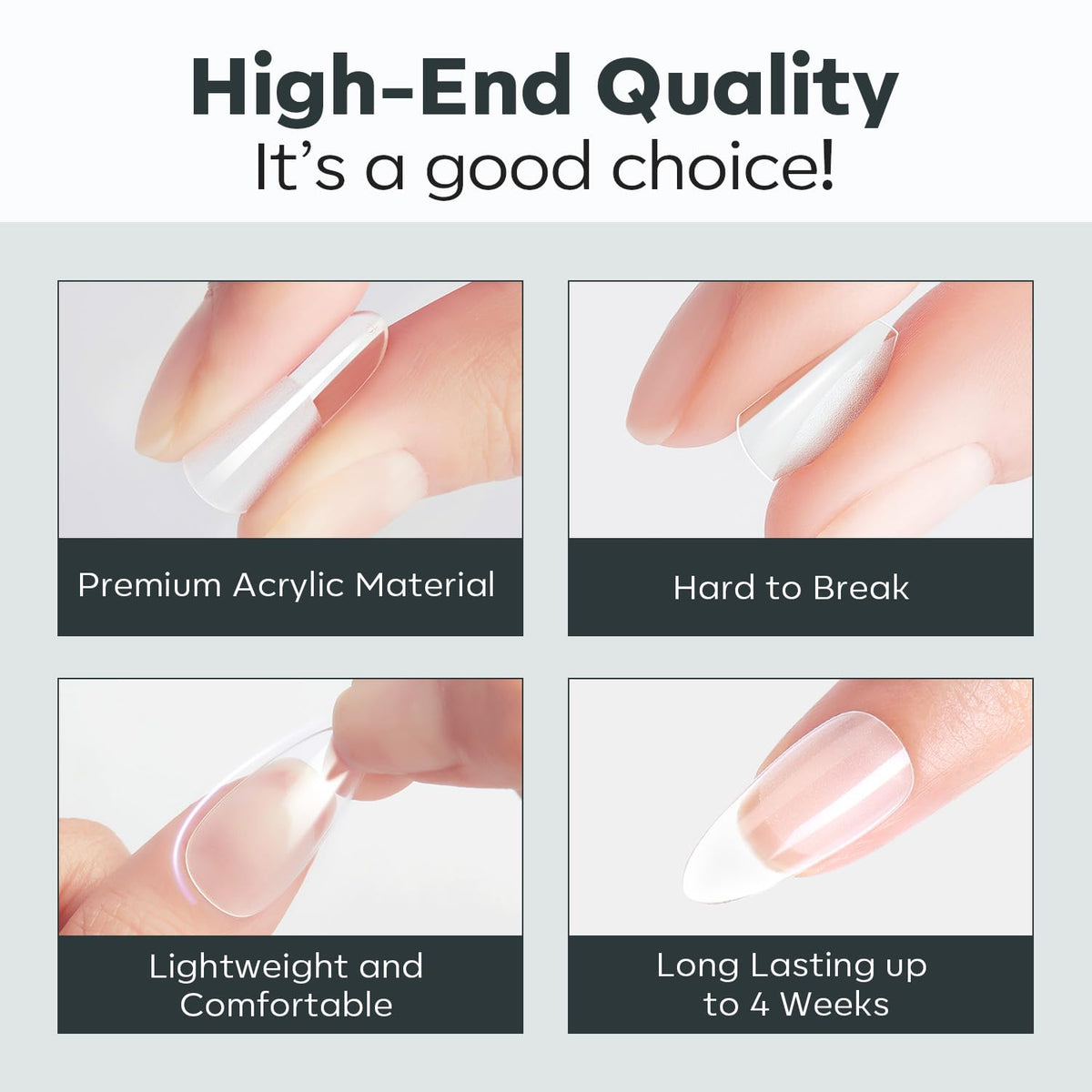 Comparaison de différentes tailles de tips d'ongles modelones