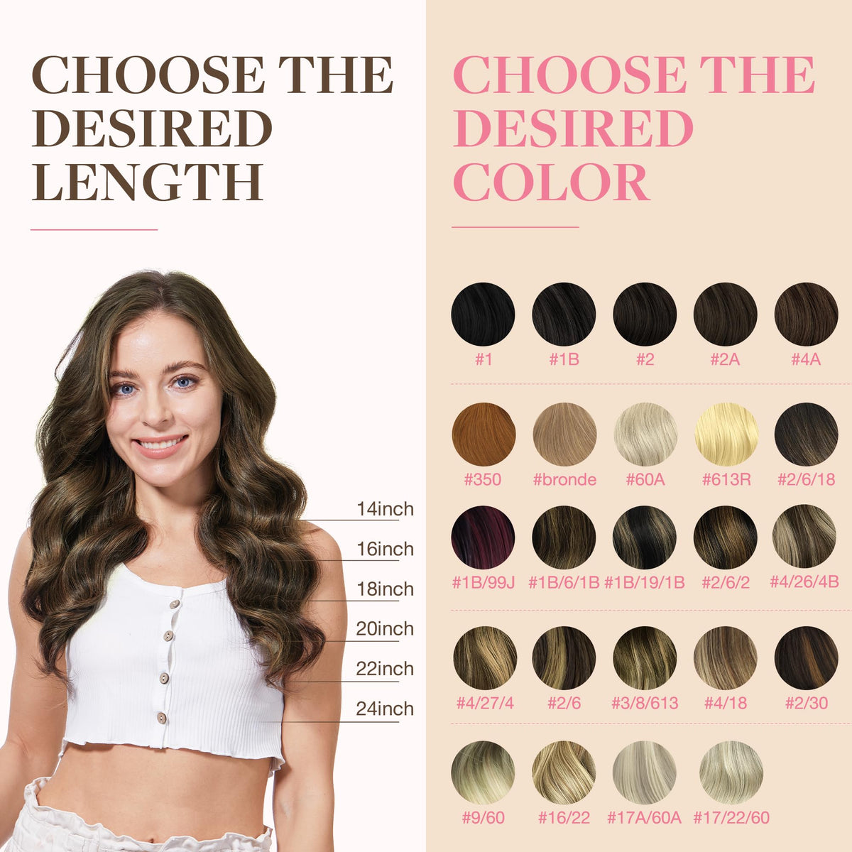 Comparaison de la couleur des extensions GOO GOO avec cheveux naturels