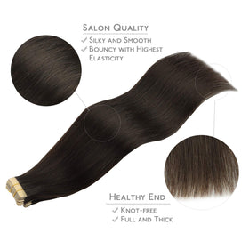 Comparaison de la couleur des extensions marron foncé avec d'autres teintes