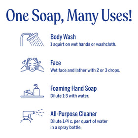 Comparaison de la mousse riche du savon Dr. Bronner's
