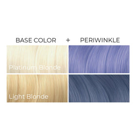 Comparaison de la teinture ARCTIC FOX Periwinkle Blue avec d'autres nuances