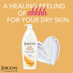 Comparaison de la texture de la peau avant et après application de Jergens