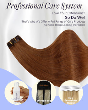 Comparaison de la texture des cheveux naturels et des extensions Full Shine