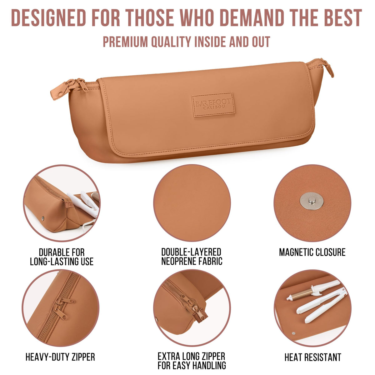 Comparaison de taille de la trousse BAREFOOT CARIBOU avec une main