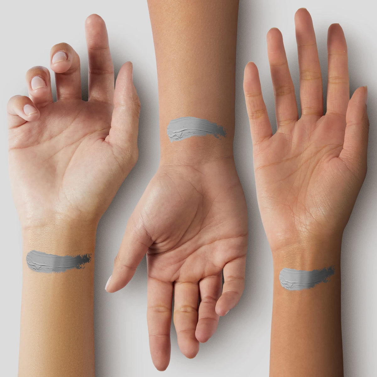 Comparaison de teinte du Mehron CreamBlend Stick Gris Clair