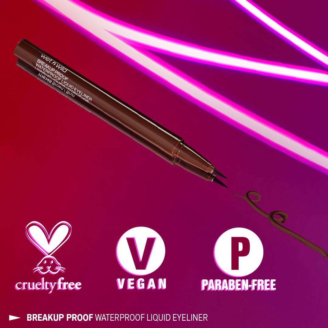 comparaison de teintes d'eyeliner liquide marron wet n wild