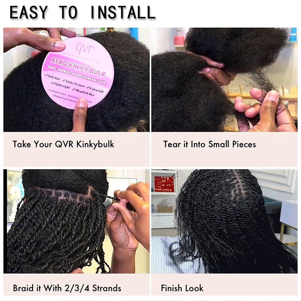 Comparaison des cheveux Kinky avant et après coiffage