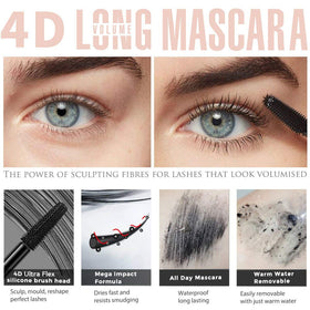Comparaison des cils avant et après l'application du mascara Mcukv
