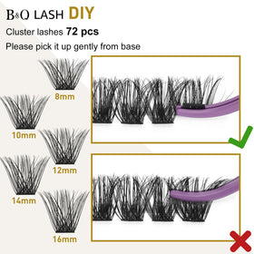 Comparaison des cils naturels et des cils B&Qaugen