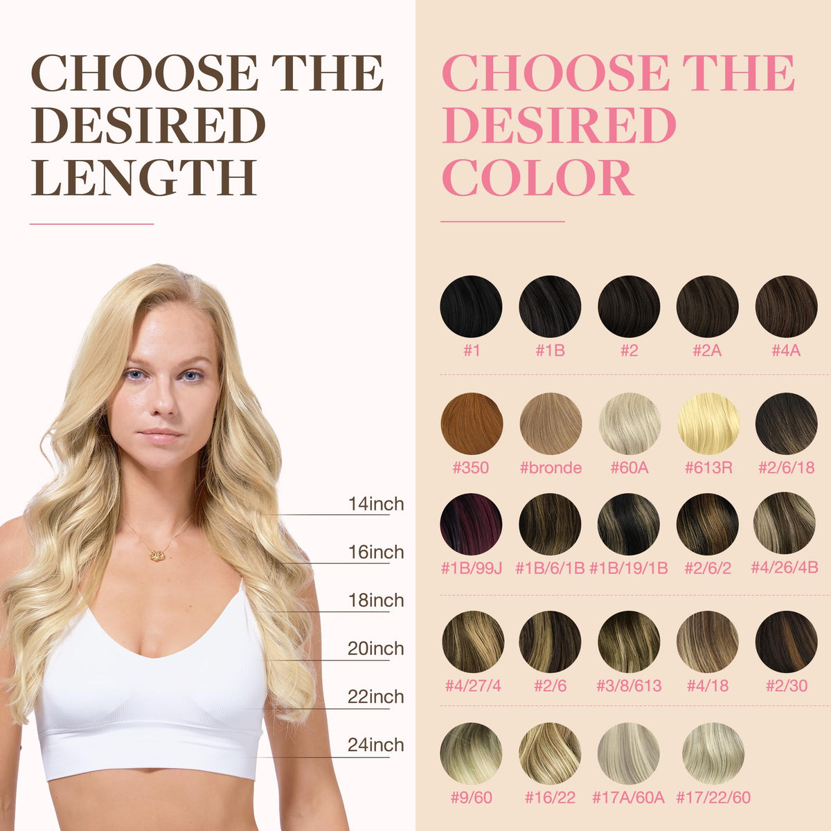 Comparaison des couleurs des extensions GOO GOO