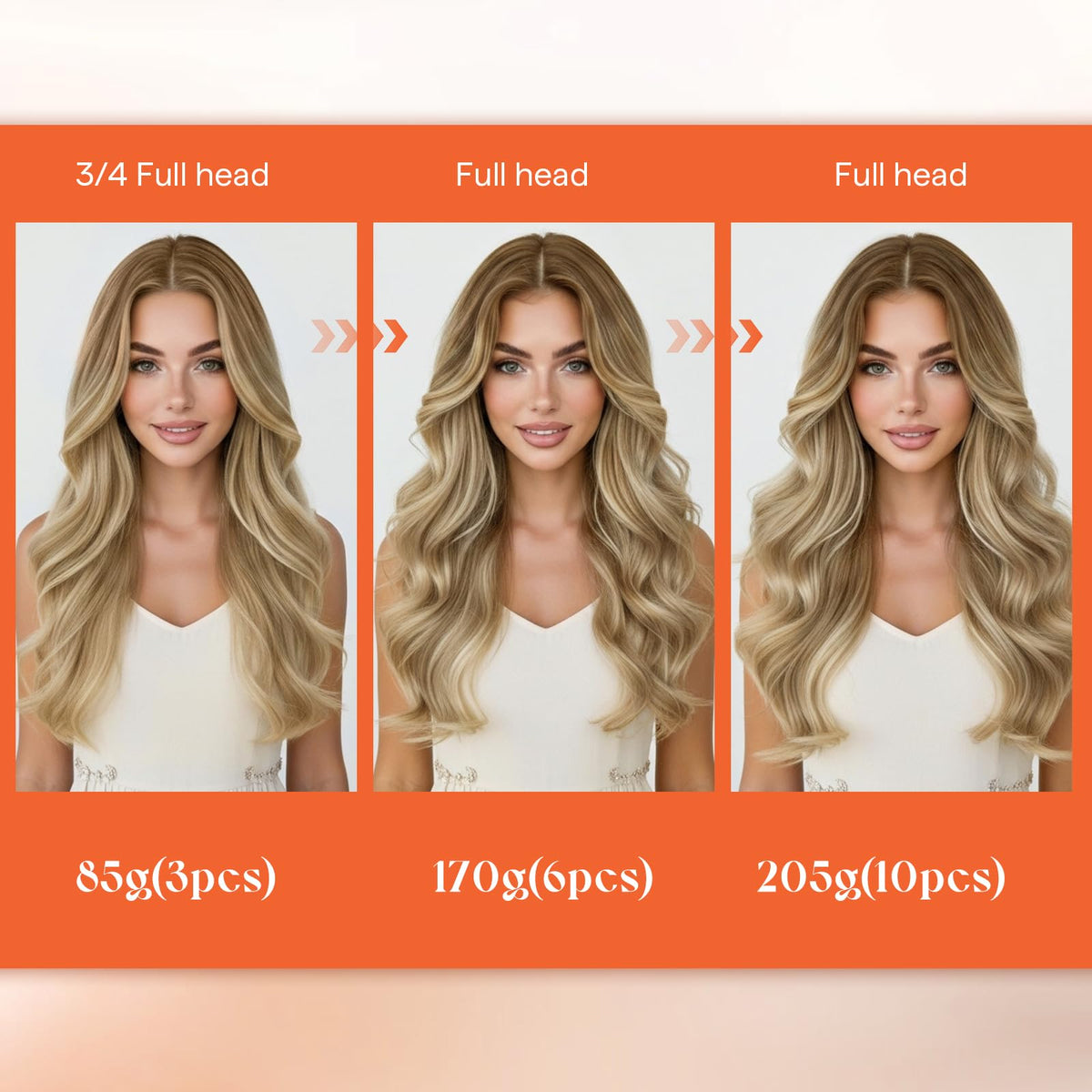 Comparaison des différentes largeurs de mèches des extensions Sunny Hair