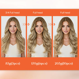 Comparaison des différentes largeurs de mèches des extensions Sunny Hair