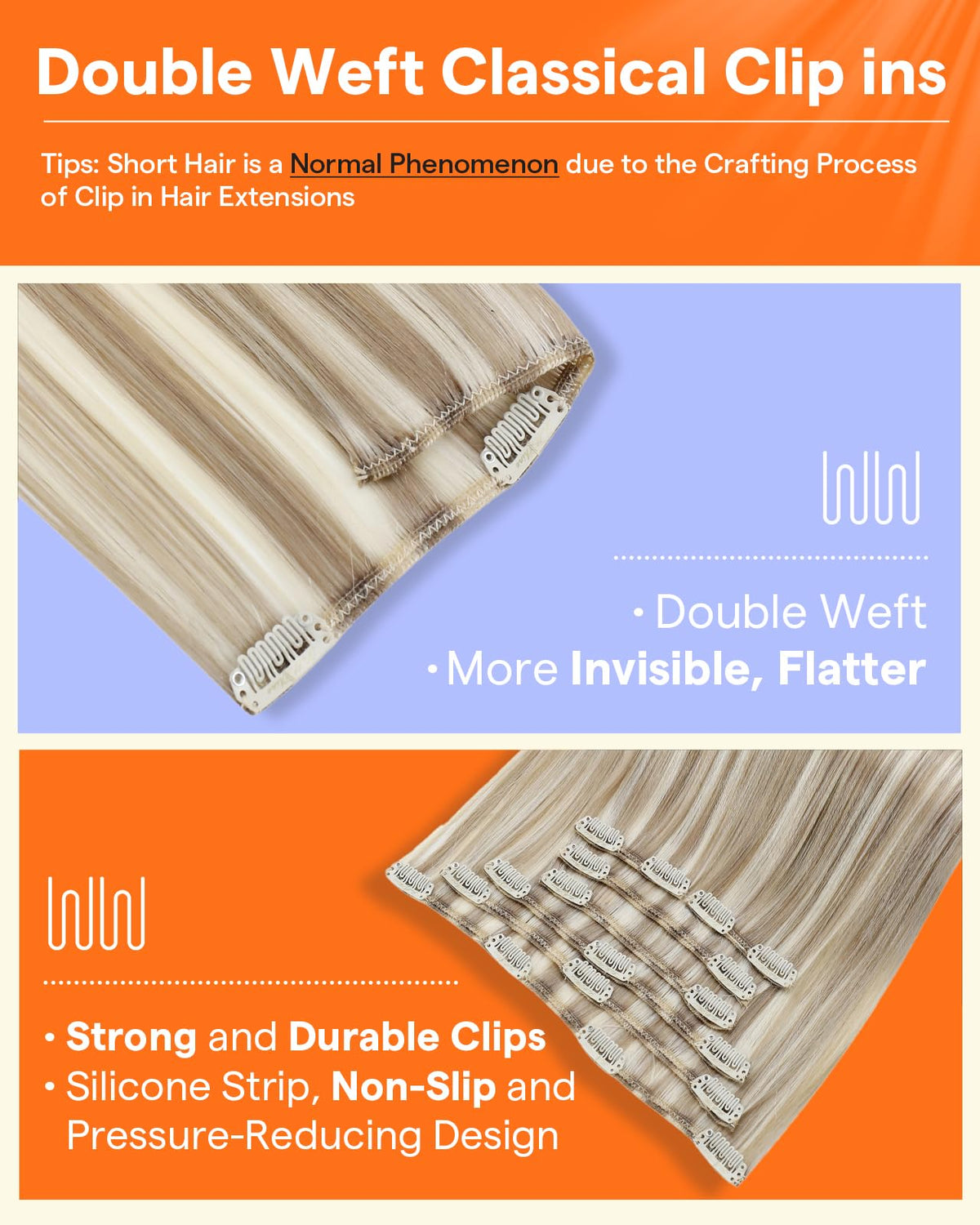 Comparaison des différentes longueurs d'extensions de cheveux Full Shine