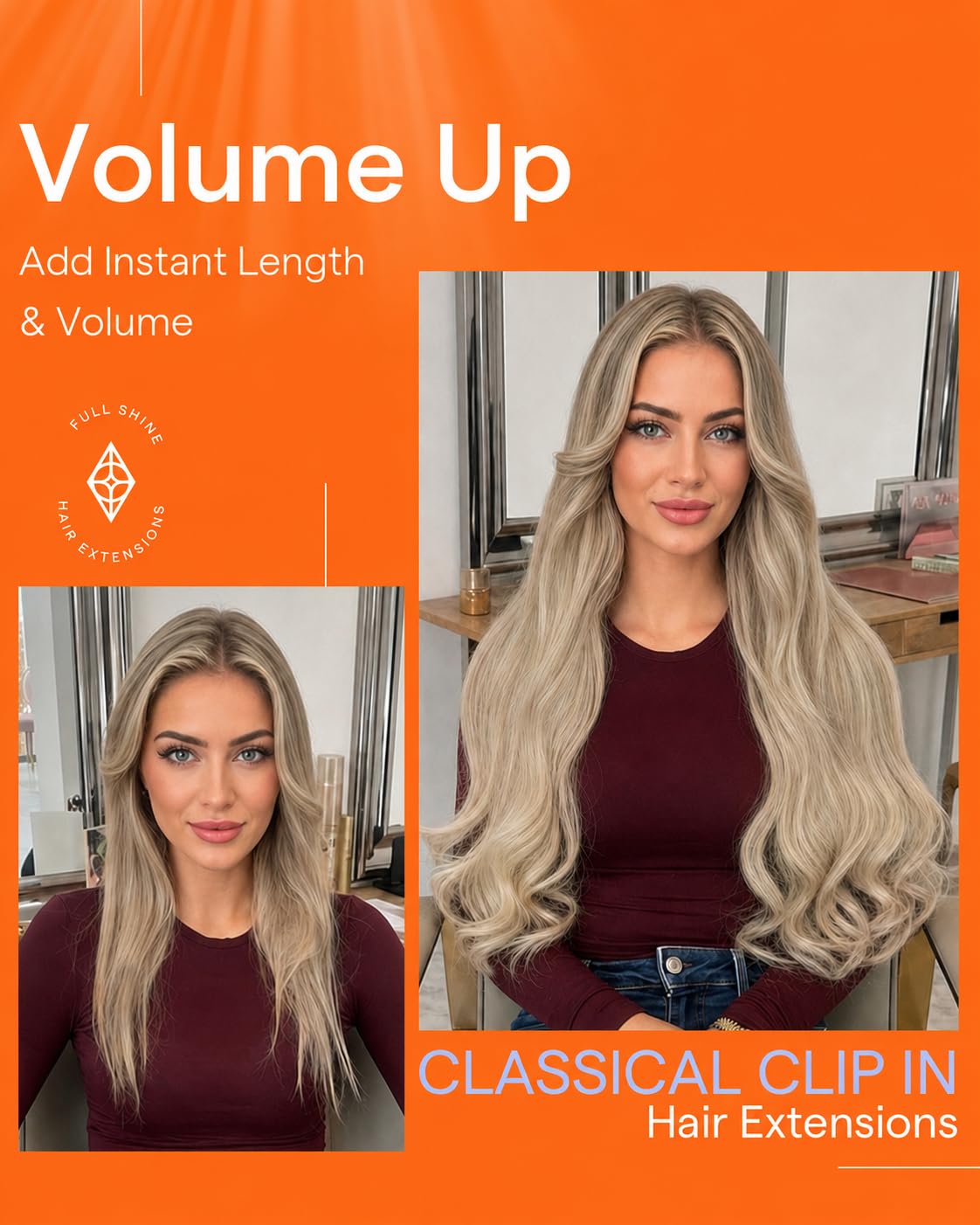 Comparaison des longueurs d'extensions de cheveux Remy