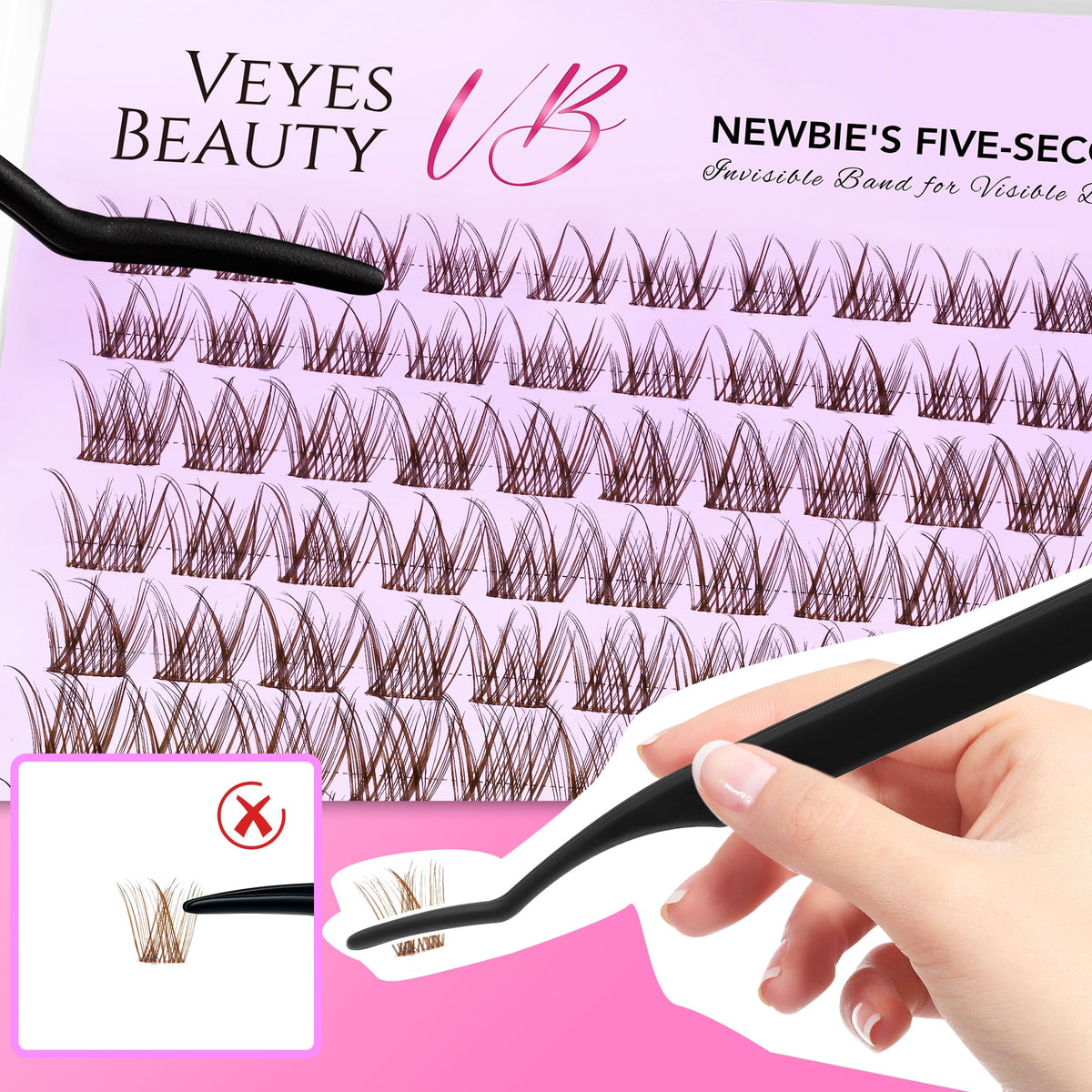 Comparaison des longueurs des cils du kit VEYESBEAUTY