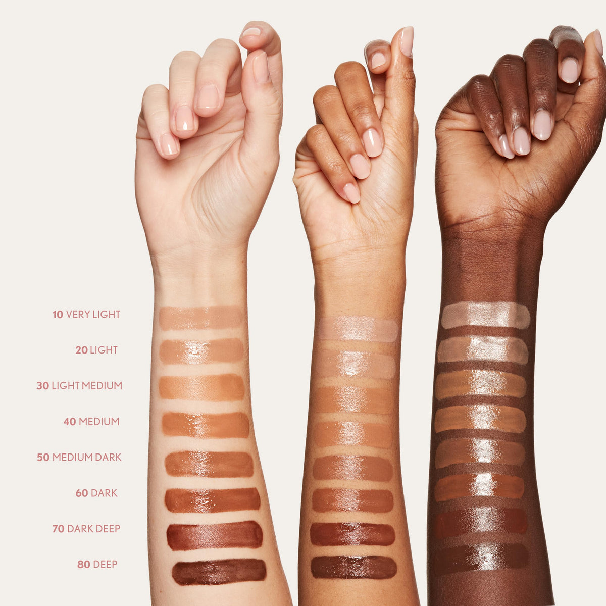 Comparaison des nuances de sérum bronzant TruBlend