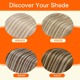 Comparaison des nuances des extensions de cheveux Full Shine