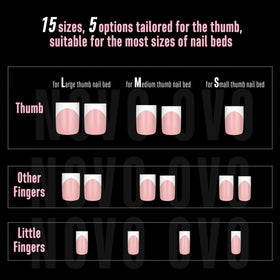 Comparaison des tailles des Ongles Press-On NOVO OVO