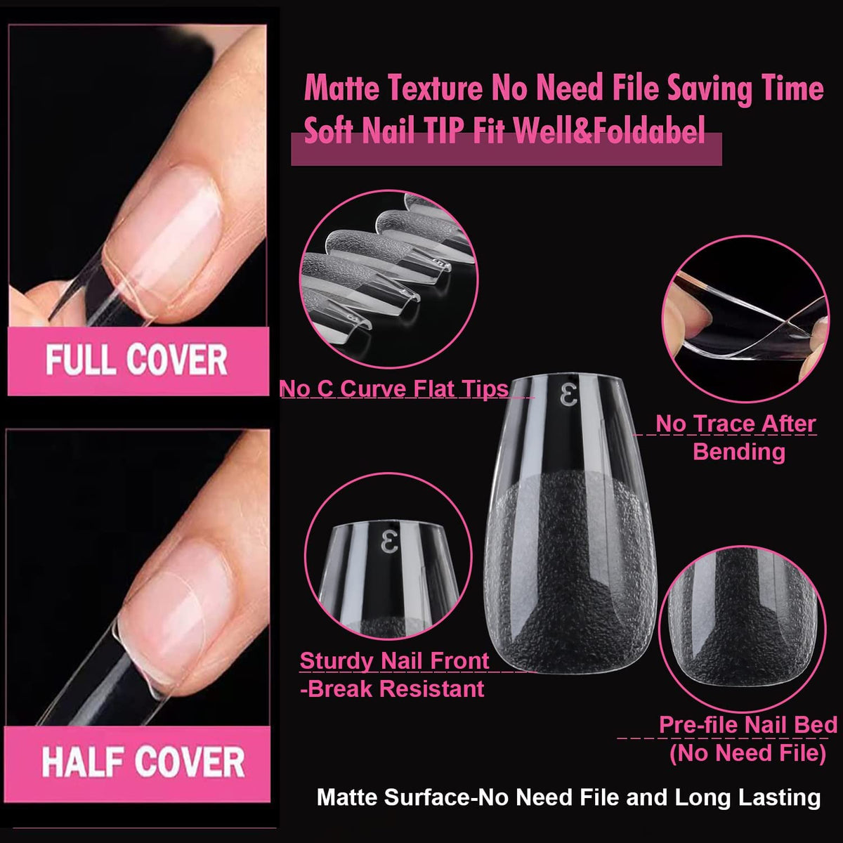 Comparaison des tailles des tips ongles gel UNA GELLA
