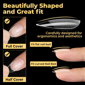 Comparaison des tailles des tips ongles ovales courts UNA GELLA