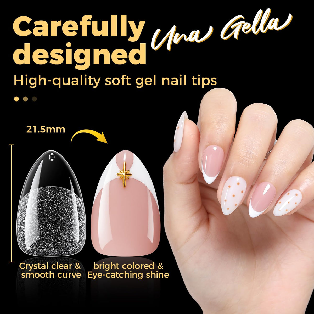 Comparaison des tailles des tips UNA GELLA