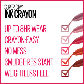 Comparaison des teintes de crayon à lèvres Maybelline
