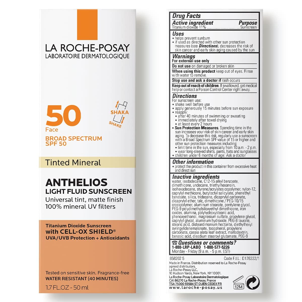 Comparaison des teintes de La Roche-Posay Crème Solaire