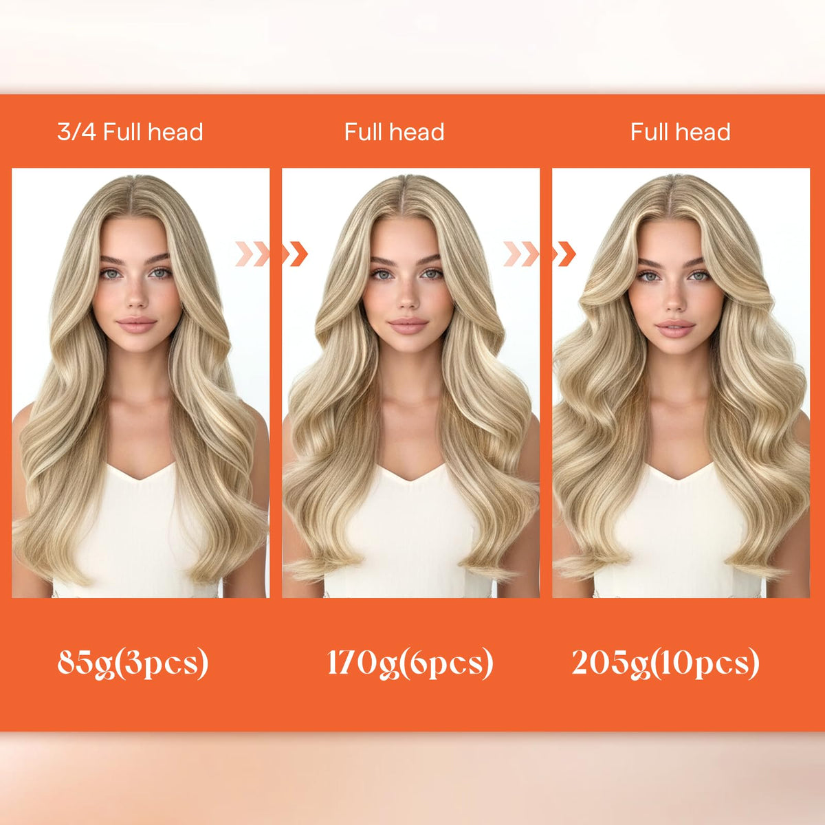 Comparaison des teintes des extensions Sunny Hair en cheveux humains