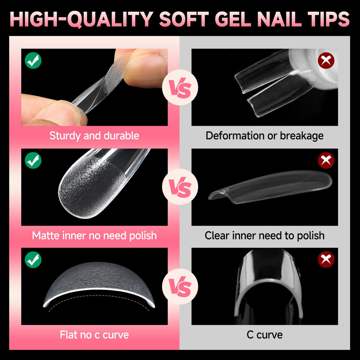 Comparaison des tips ongulaires UNA GELLA avec d'autres modèles