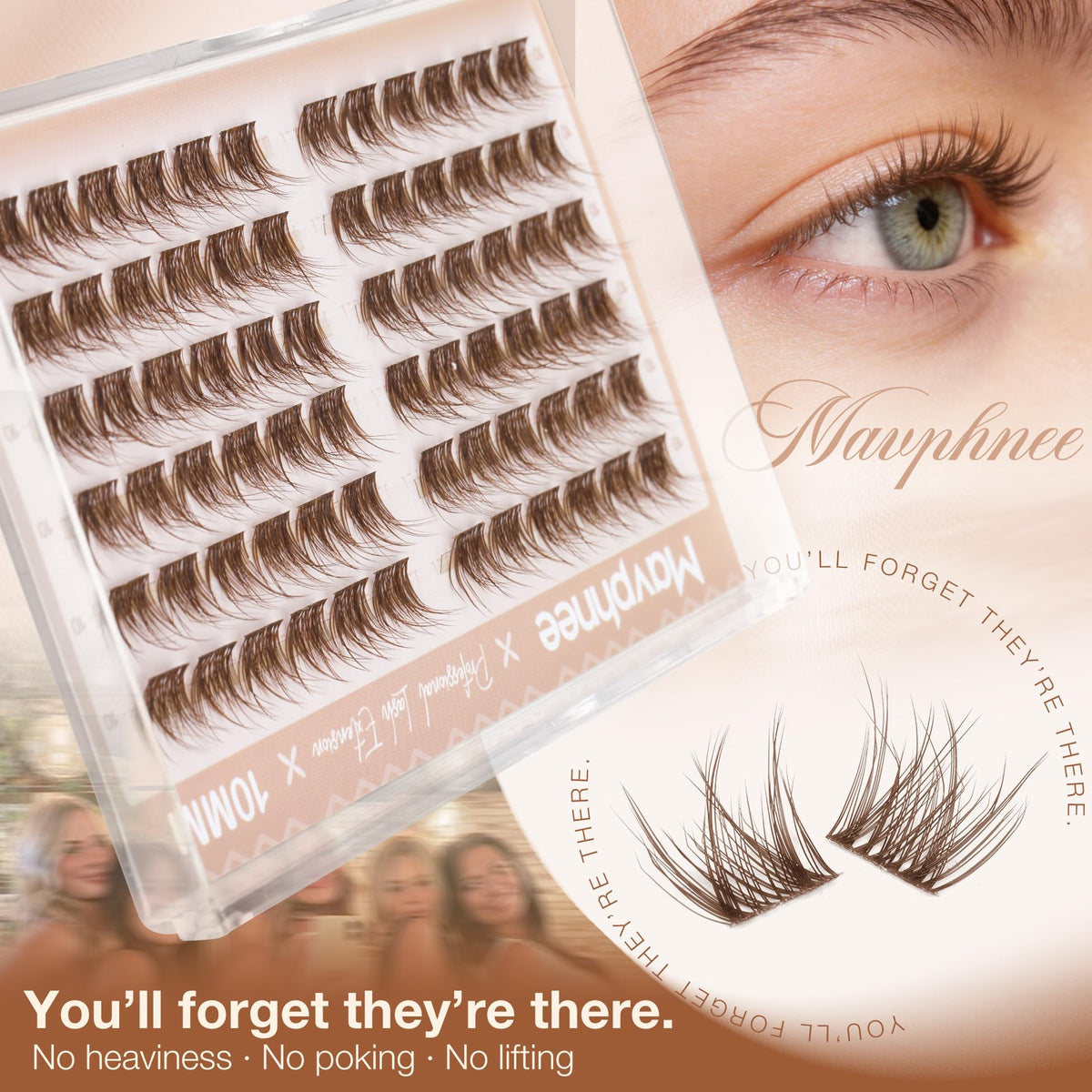 Comparaison entre cils marron Mavphnee et cils noirs