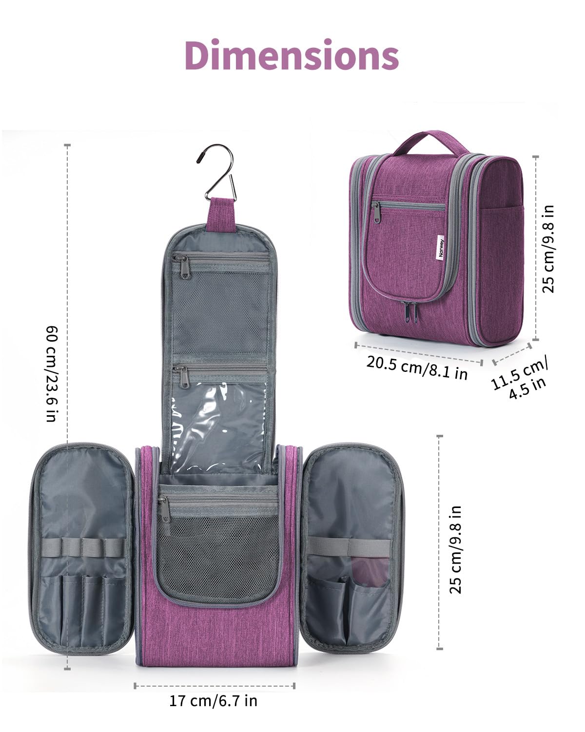 Compartiment principal de la trousse Narwey avec poches en mesh