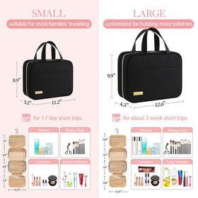 Compartiment transparent de la trousse de toilette HOTOR avec produits de beauté