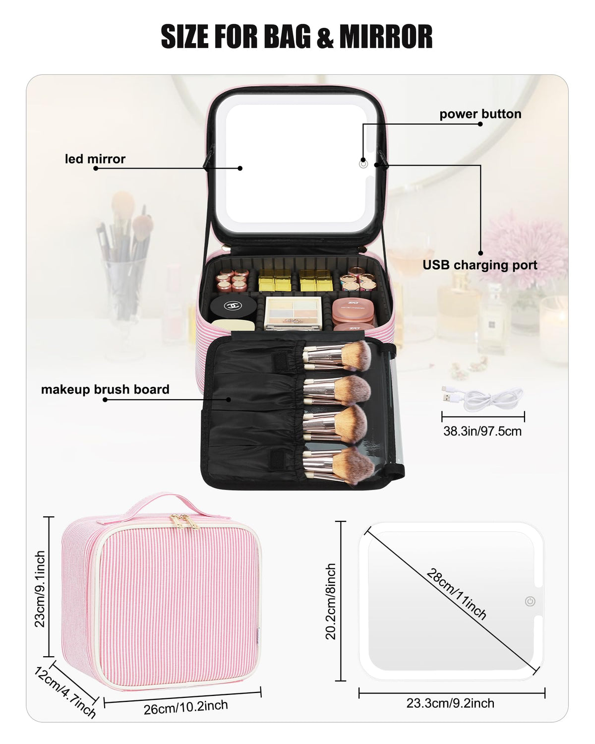 Compartiments détachables de la trousse de maquillage Relavel
