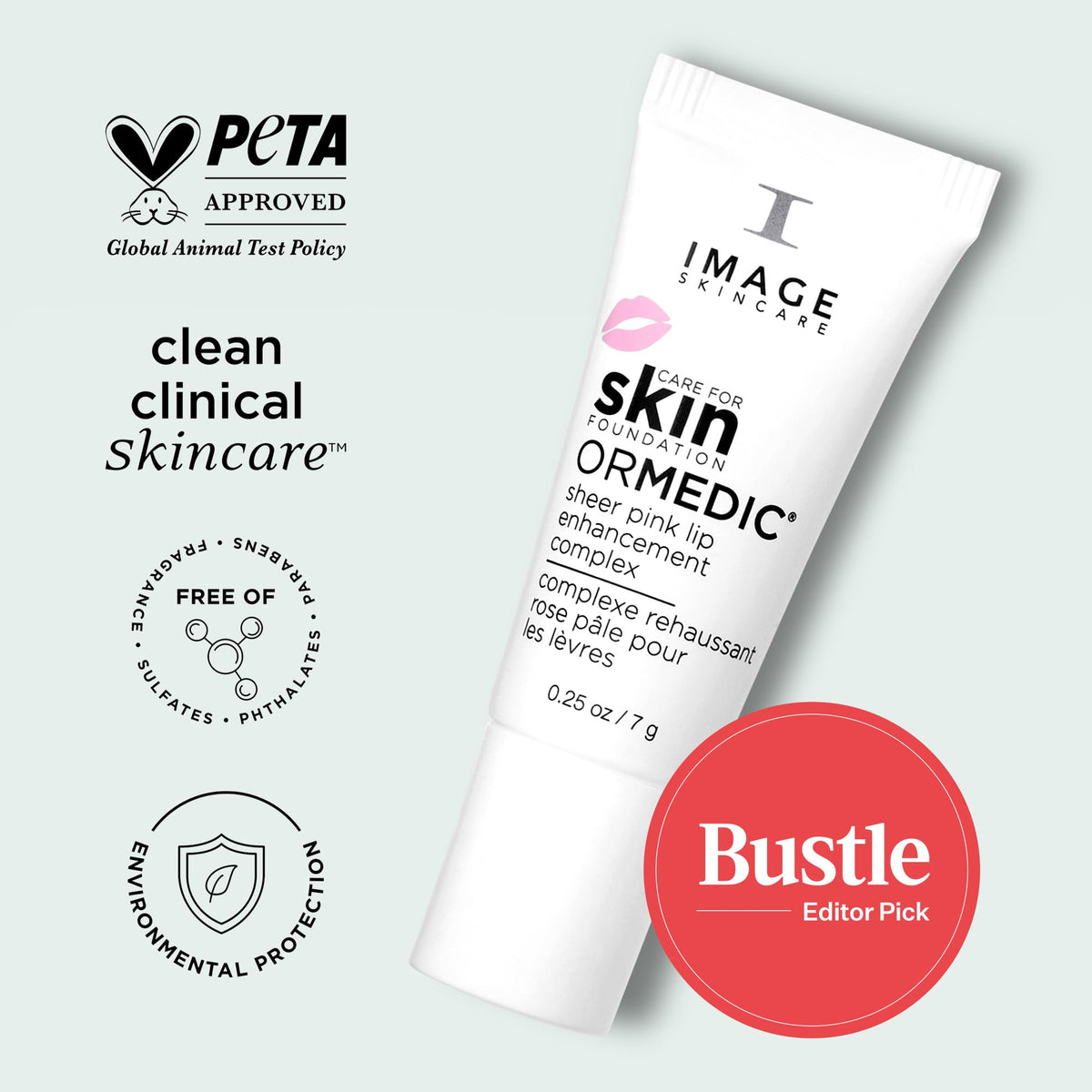 Complexe d'Amélioration des Lèvres IMAGE Skincare sur un fond neutre
