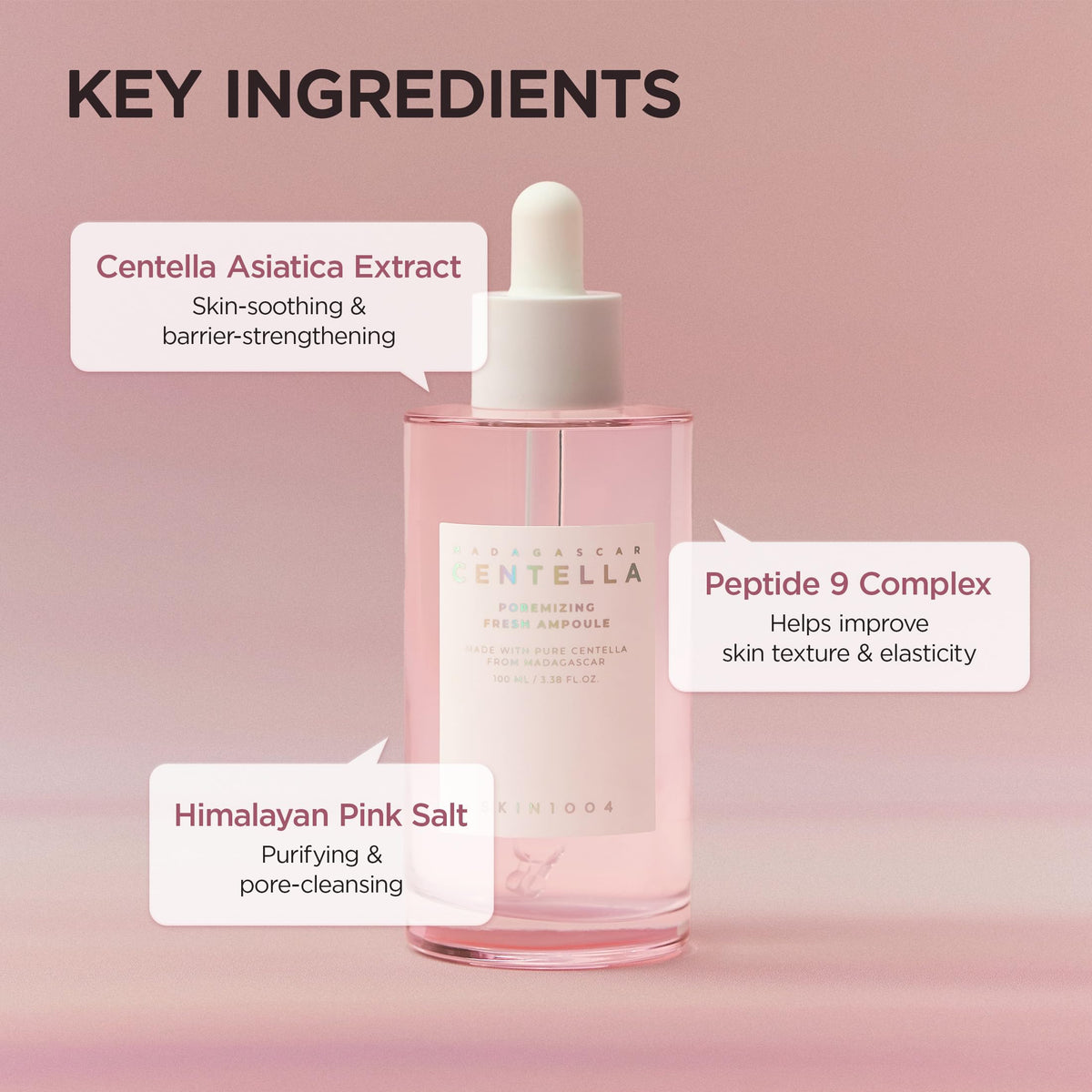 Composition du sérum SKIN1004 Centella Poremizing