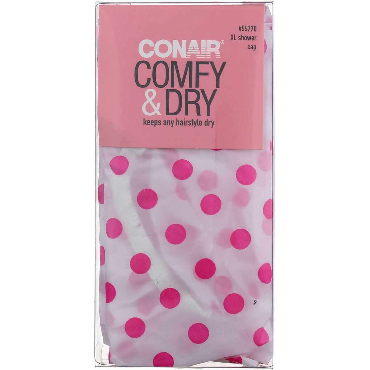 Conair Bonnet de Douche XL imprimé de dos avec élastique ajusté