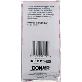 Conair Bonnet de Douche XL imprimé sur un support de salle de bain