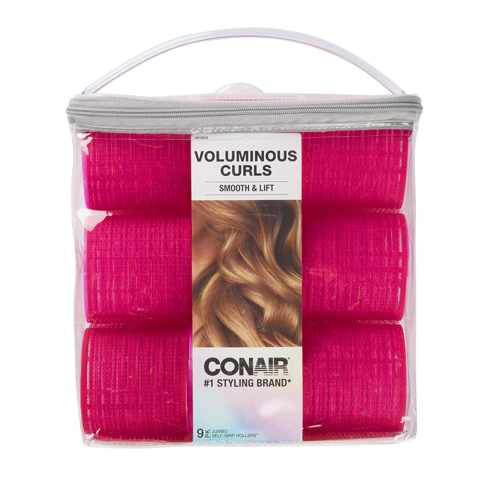 Conair rouleaux cheveux jumbo rose extra large, vue de face