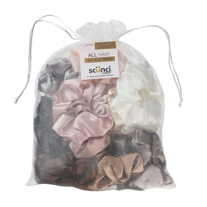 Conair Scrunchies 20 unités en nylon soie, multicolores