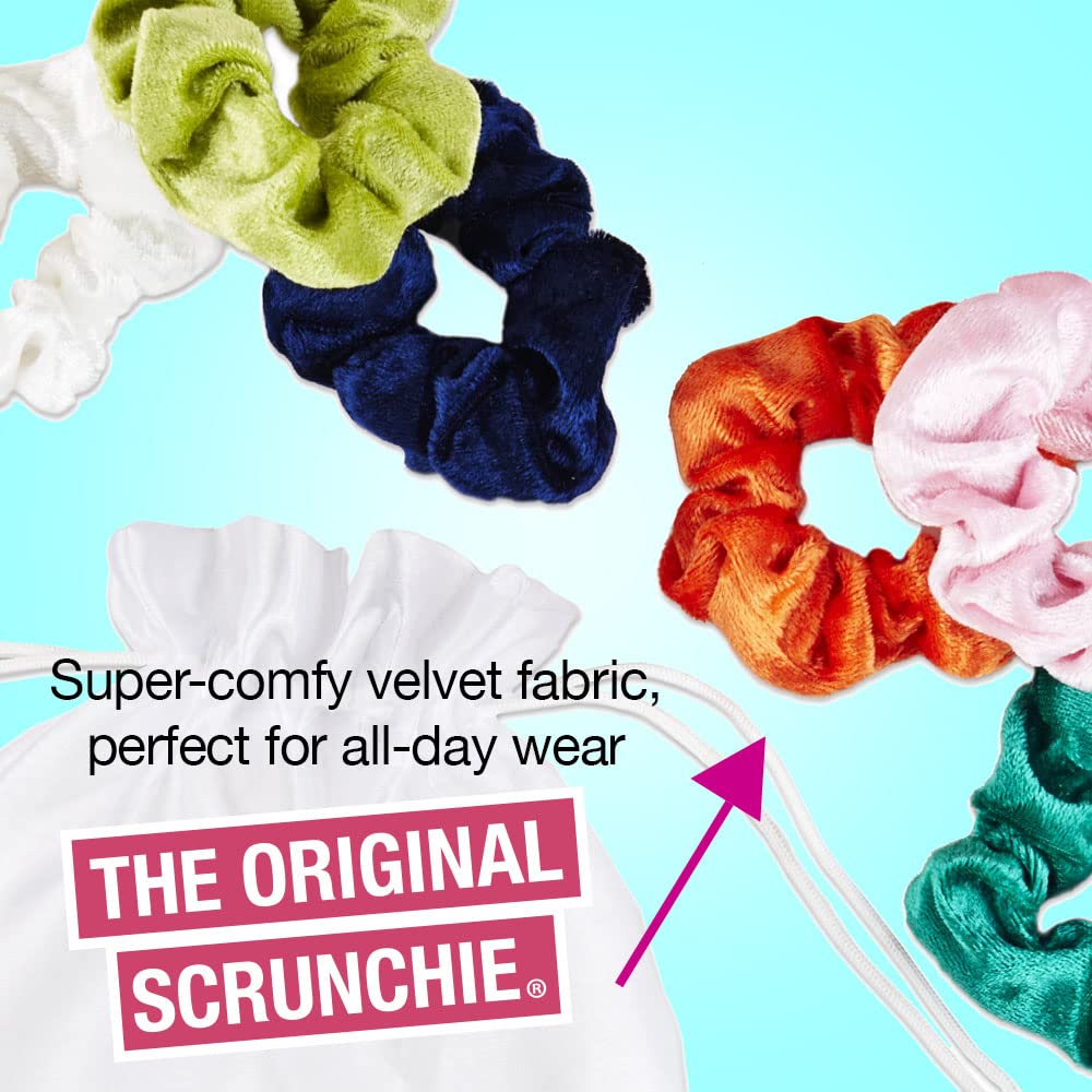 Conair scrunchies en velours utilisés dans une coiffure