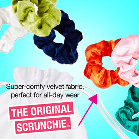 Conair scrunchies en velours utilisés dans une coiffure