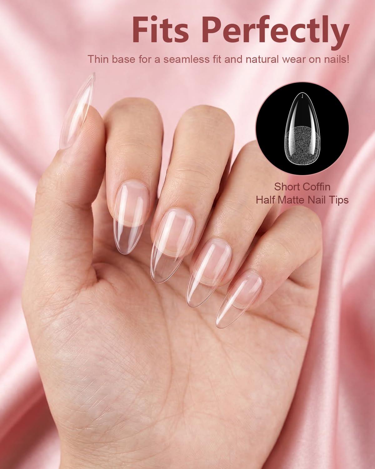Conseils d'ongles amandes clairs de différentes tailles
