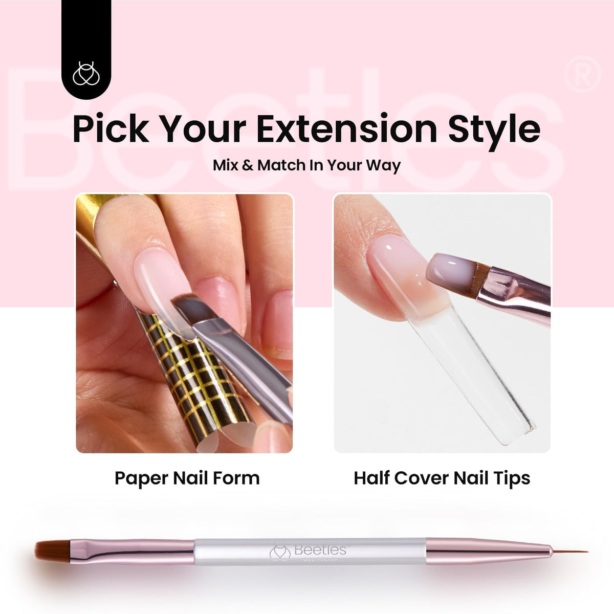 Conseils en demi-couverture du kit d'extension d'ongles Beetles