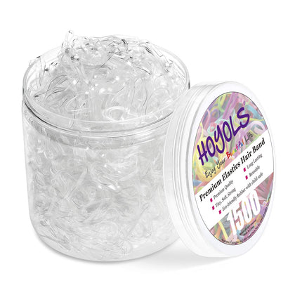 Contenant transparent de 1500 élastiques à cheveux HOYOLS