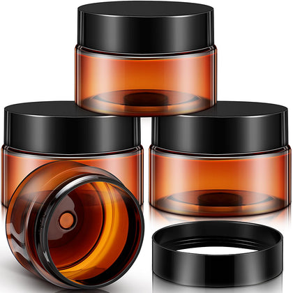 Contenants en plastique Patelai 1 oz avec couvercles noirs, vue de face